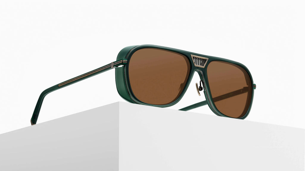 MATSUDA 3023-V2 - Color AG-MBG Antique Gold - Matte Bottle Green