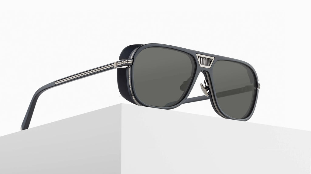 MATSUDA 3023-V2 - Color AS-MBK Antique Silver - Matte Black